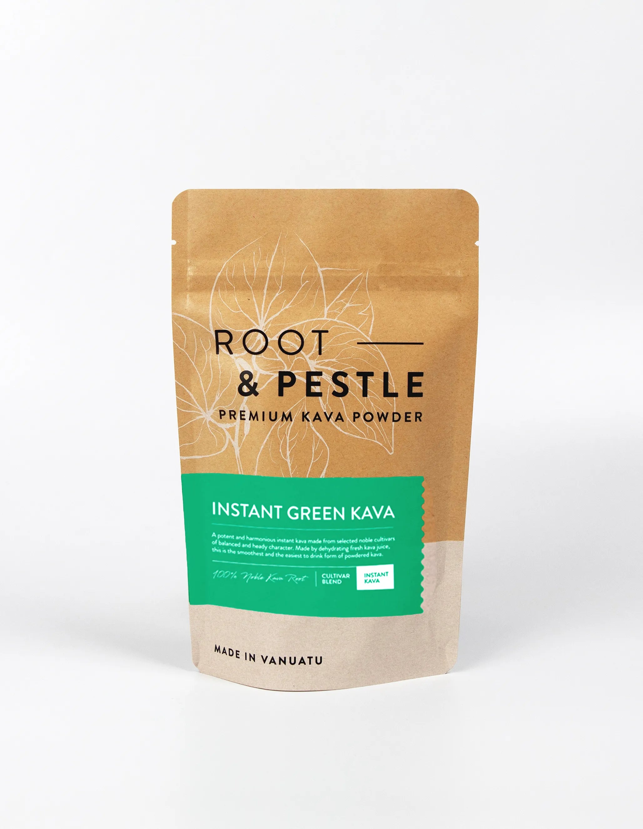 Instant Green Kava pouch, front
