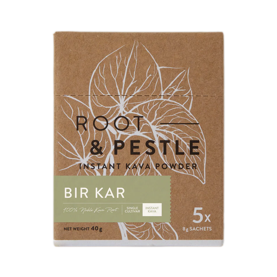 Bir Kar Instant Green Kava box of 5 sachets, front